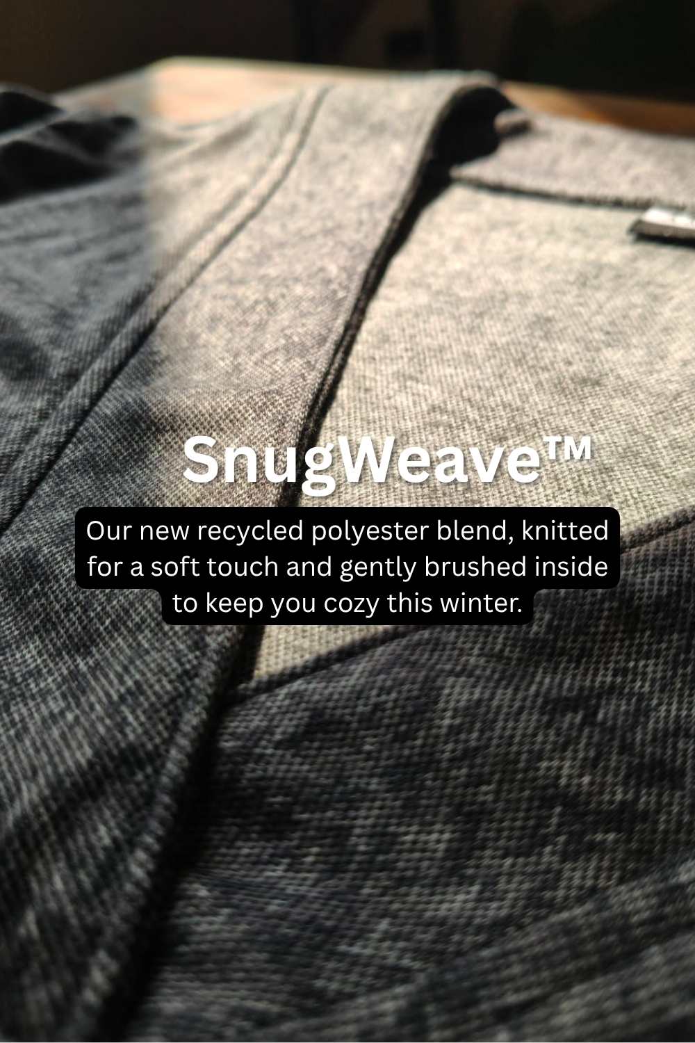 Plus Size Grey Melange  V Neck SnugWeave™ Winter Top