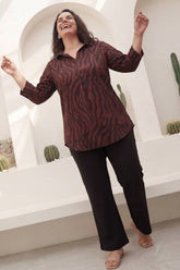 Bronze Tiger Centre Pleat Top