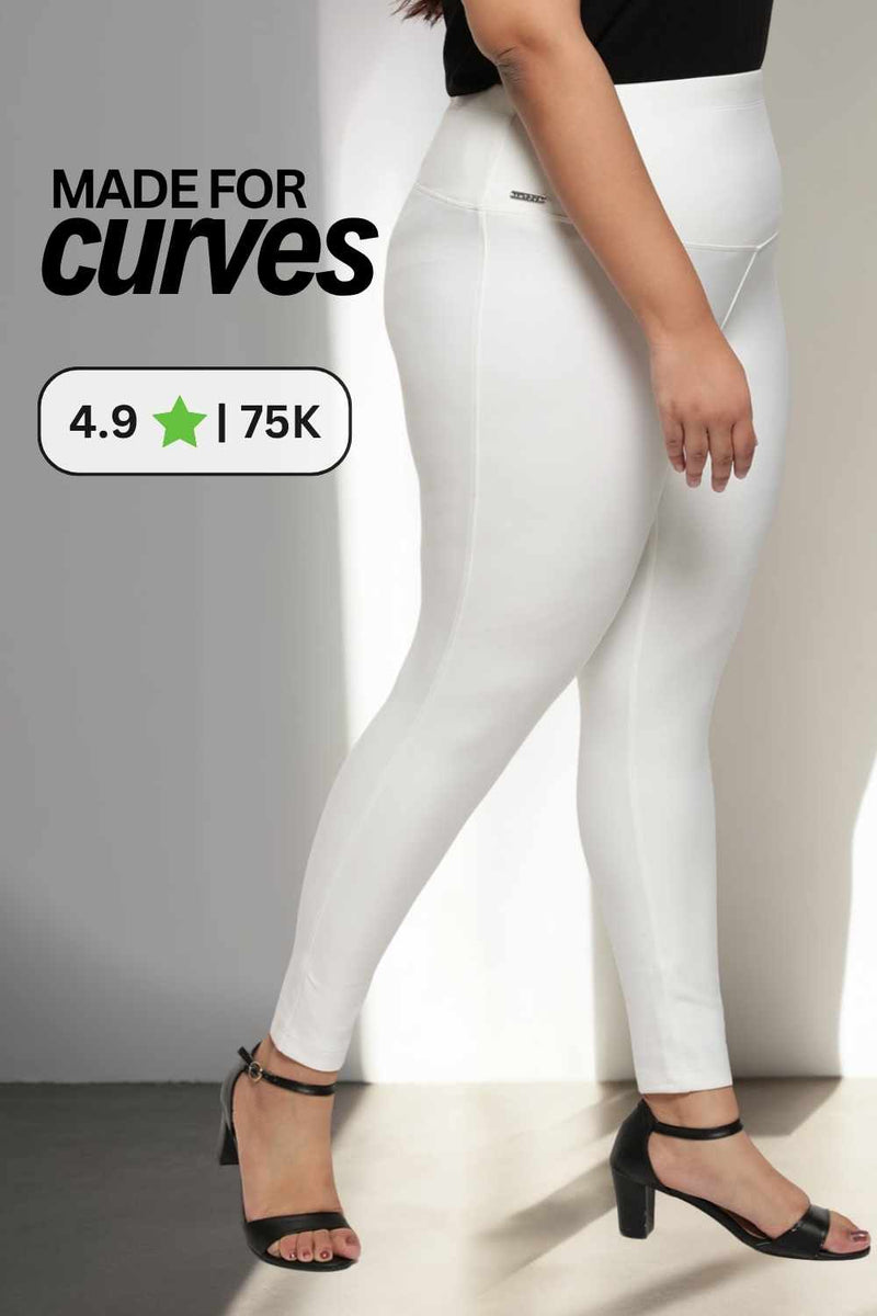 Slim Jeggings Opinioni Plus Size High Waist White Jeggings