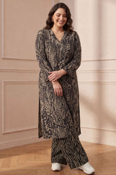 Plus Size Animal Print SnugWeave™ Winter Kurta Coord Set