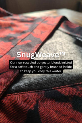 Plus Size Red Floral V Neck SnugWeave™ Winter Top