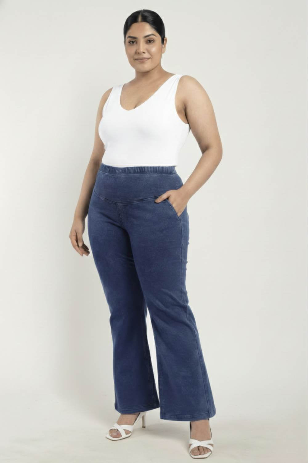 Plus Size Plus Size Yale Blue Flare Jeans