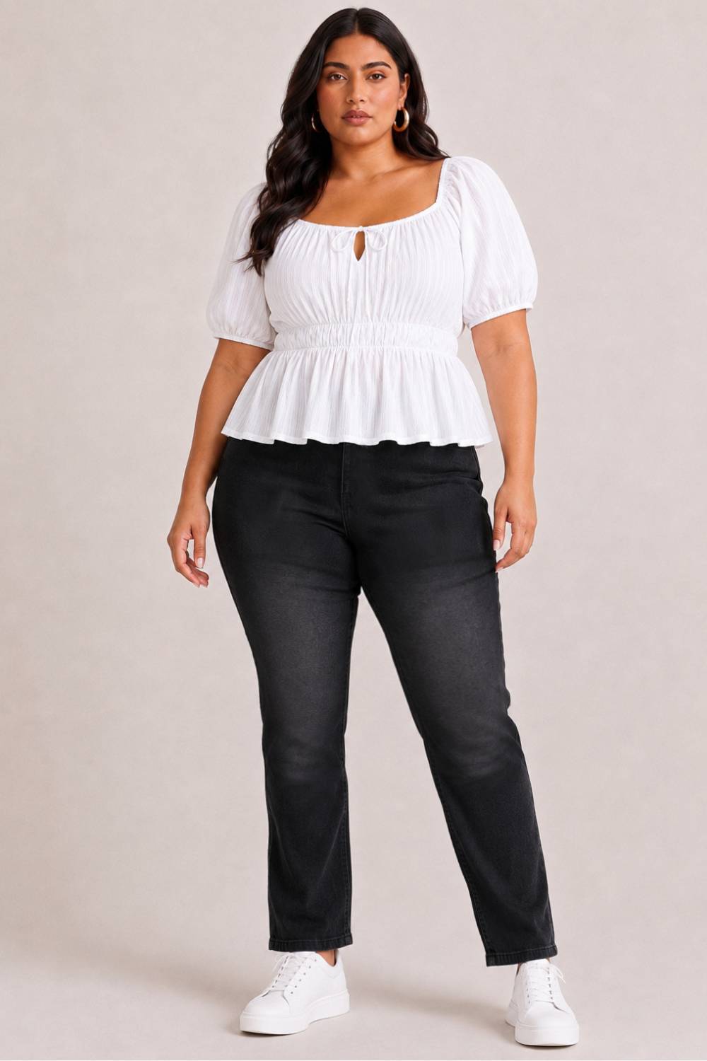 Buy Plus Size Black Light Fade Straight Fit Jeans