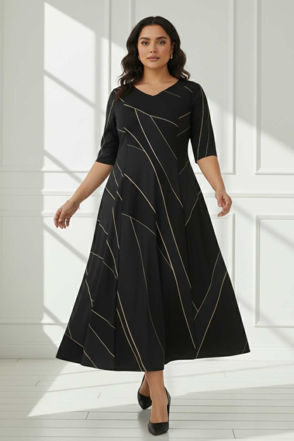 Teal Black Sculpted Cocktail Dress