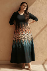 Black and Green Ombre Maxi Dress