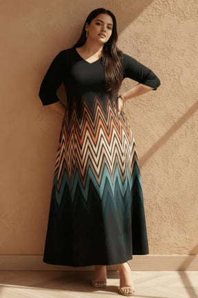 Black and Green Ombre Maxi Dress