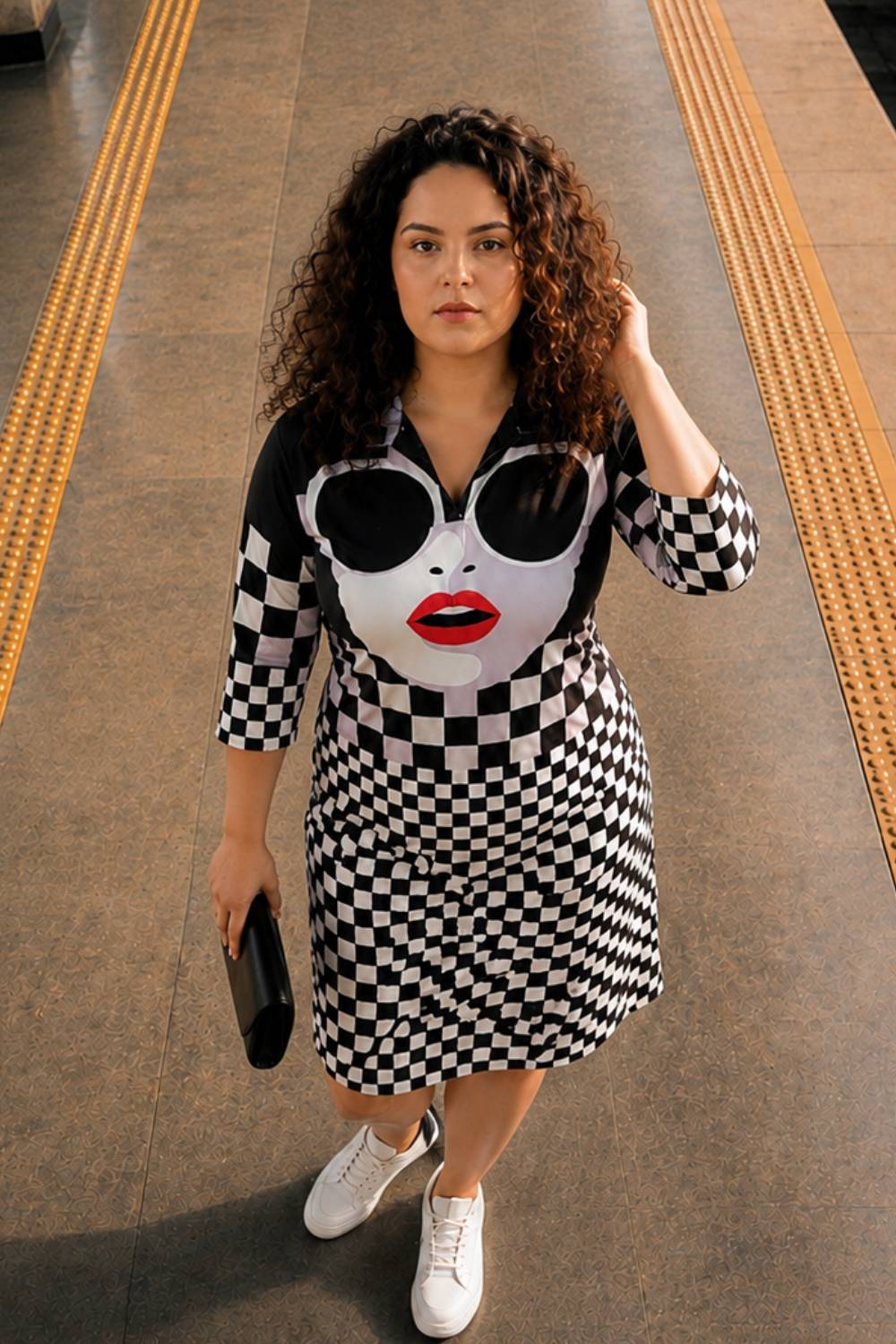 Bold Face Shirt Dress