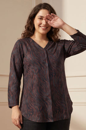 Plus Size Abstract Animal Print  SnugWeave Winter Top