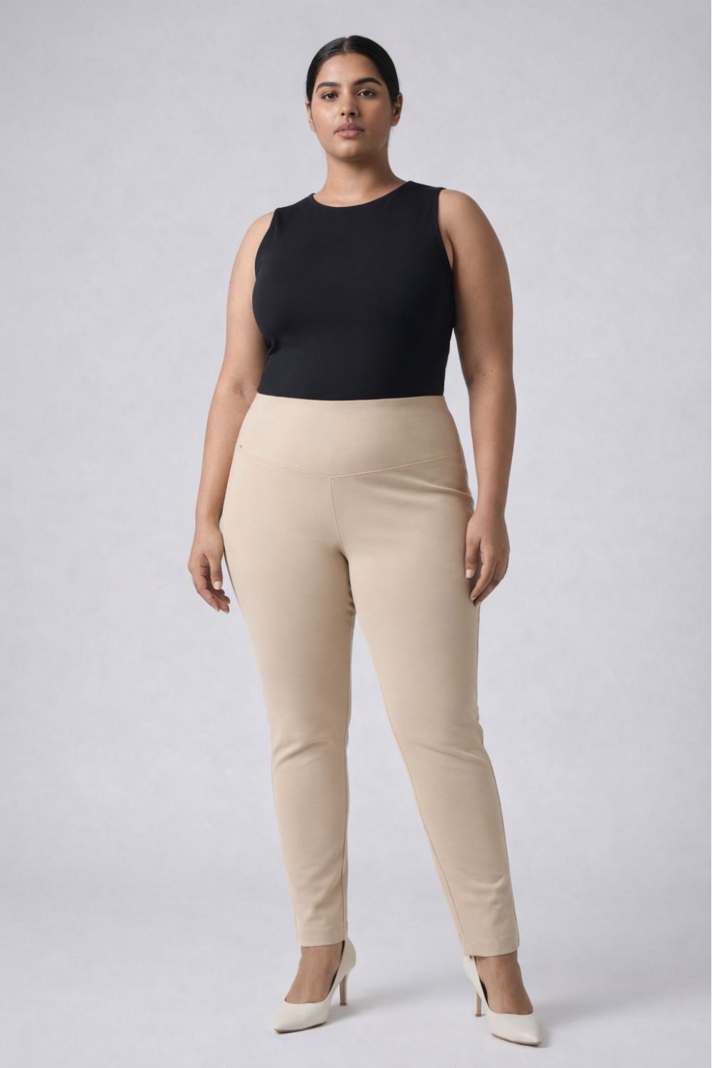 Cream Tummy Tucker Jeggings