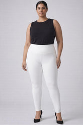 Plus Size High Waist White Jeggings