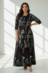 Black Floral Plus Size Dress