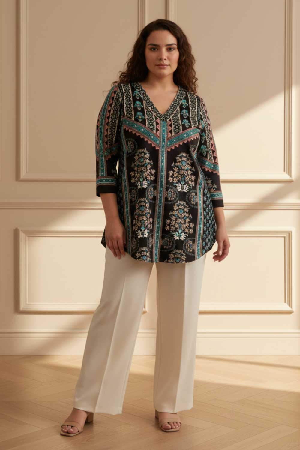 Plus Size Black Blue SnugWeave™ Winter Top