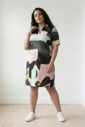 Contemporary Art Printed Polo Dress