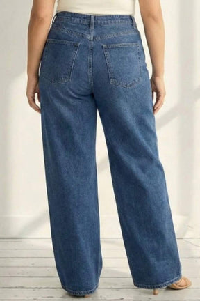 Plus Size Wide Leg Vintage Blue Jeans