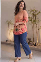Lotus Print Plus Size Top