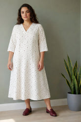 Plus Size Ivory Floral Whisper Midi Dress