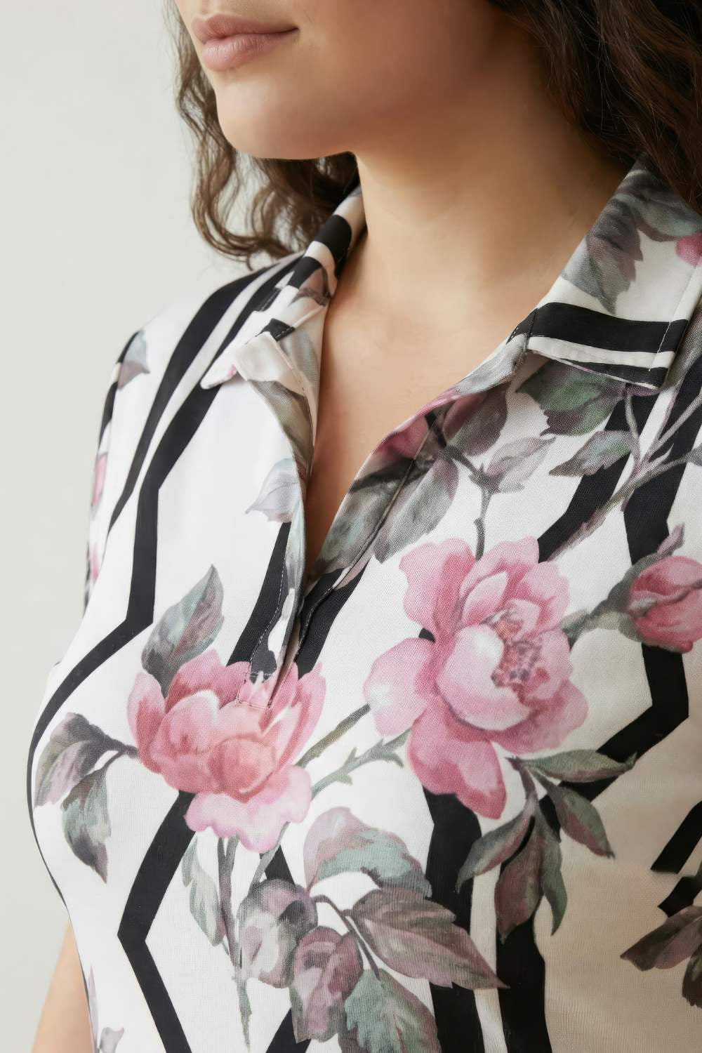 Plus Size Aquarelle Wildflower Polo Dress