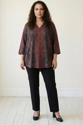 Plus Size Maroon Floral Top