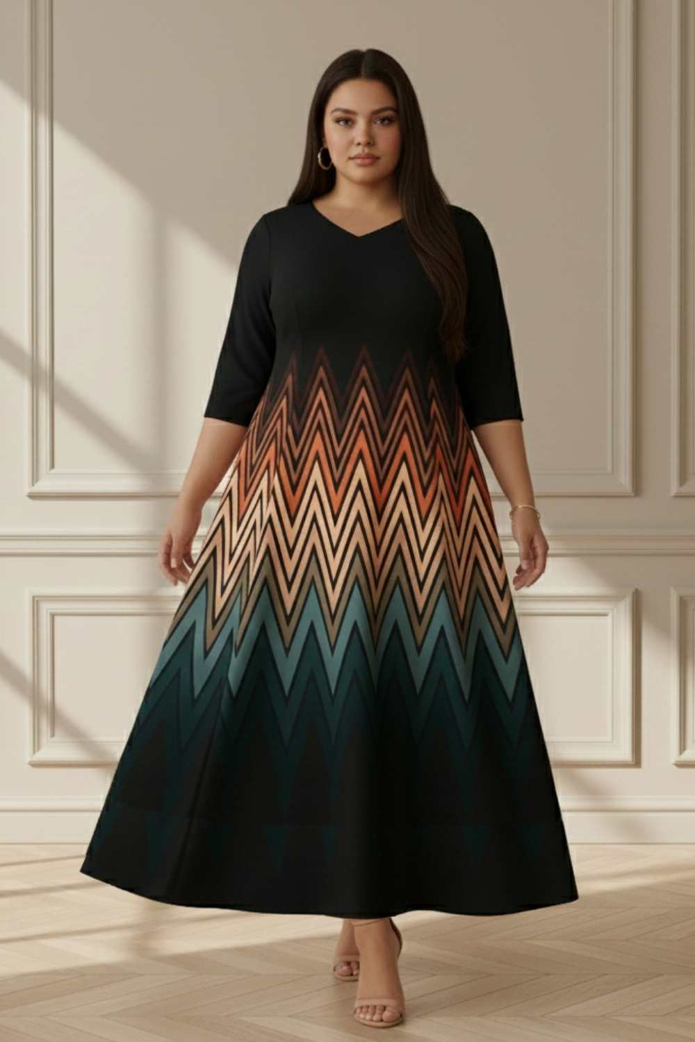 Black and Green Ombre Maxi Dress
