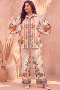 Plus Size Boho Floral Panel Print Cotton Coord Set