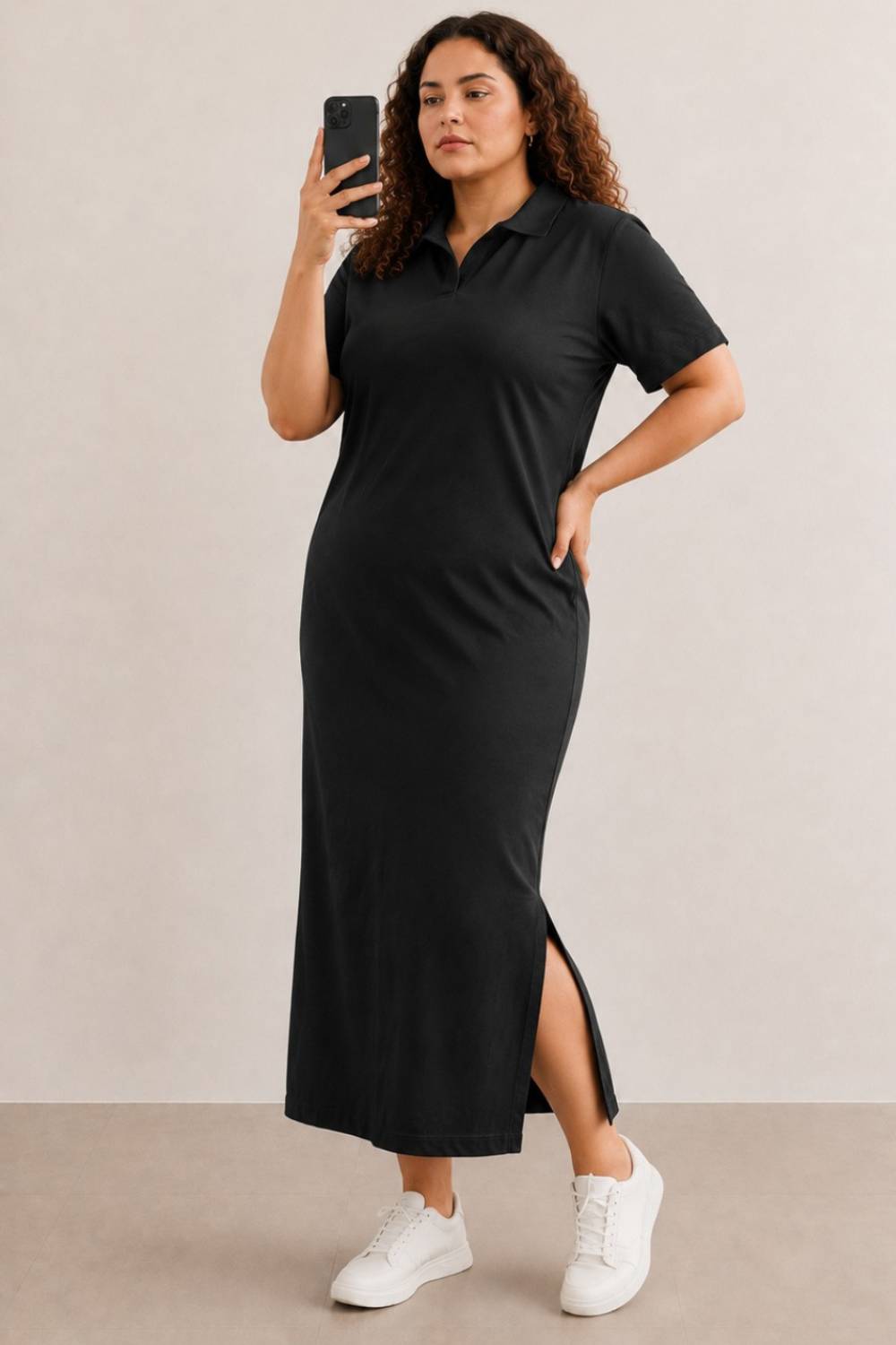Black Side Slit Long Dress