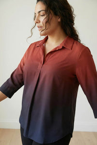 Rust Midnight Ombre Centre Pleat Top