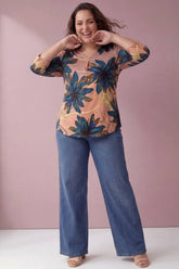 Purple Floral Plus Size Top