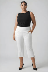 White Tummy Tucker Crop Pants