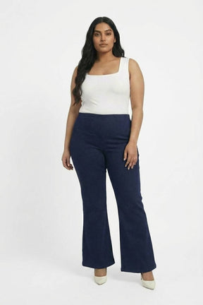 Plus Size Navy Blue Flare Jeans