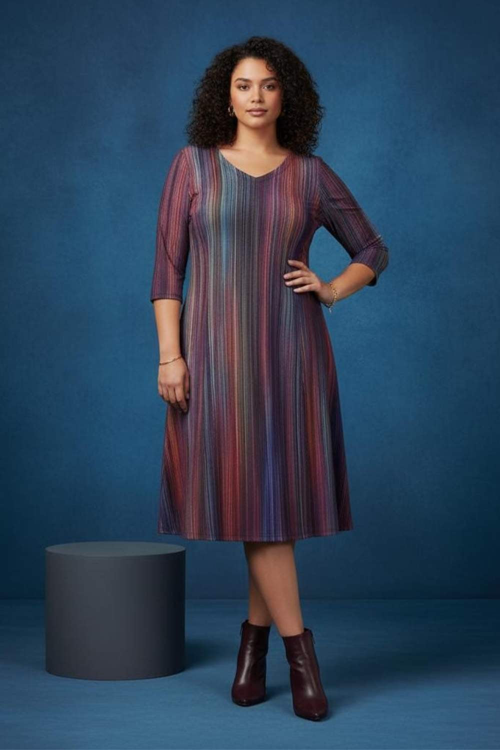 Night Streaks Printed Dress