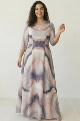 Pink Marbel Printed Dress