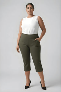 Olive Tummy Tucker Crop Pants
