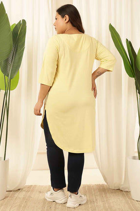 Plus Size Yellow Longline Tshirt