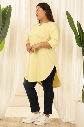 Plus Size Yellow Longline Tshirt