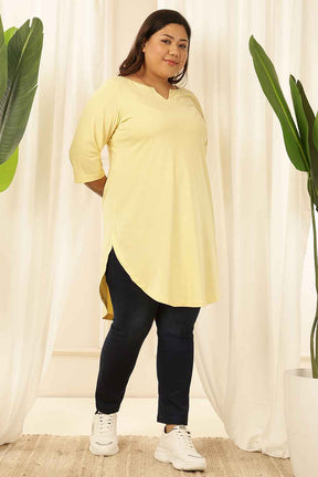 Plus Size Yellow Longline Tshirt