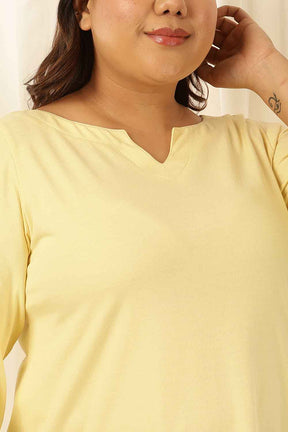 Plus Size Yellow Longline Tshirt