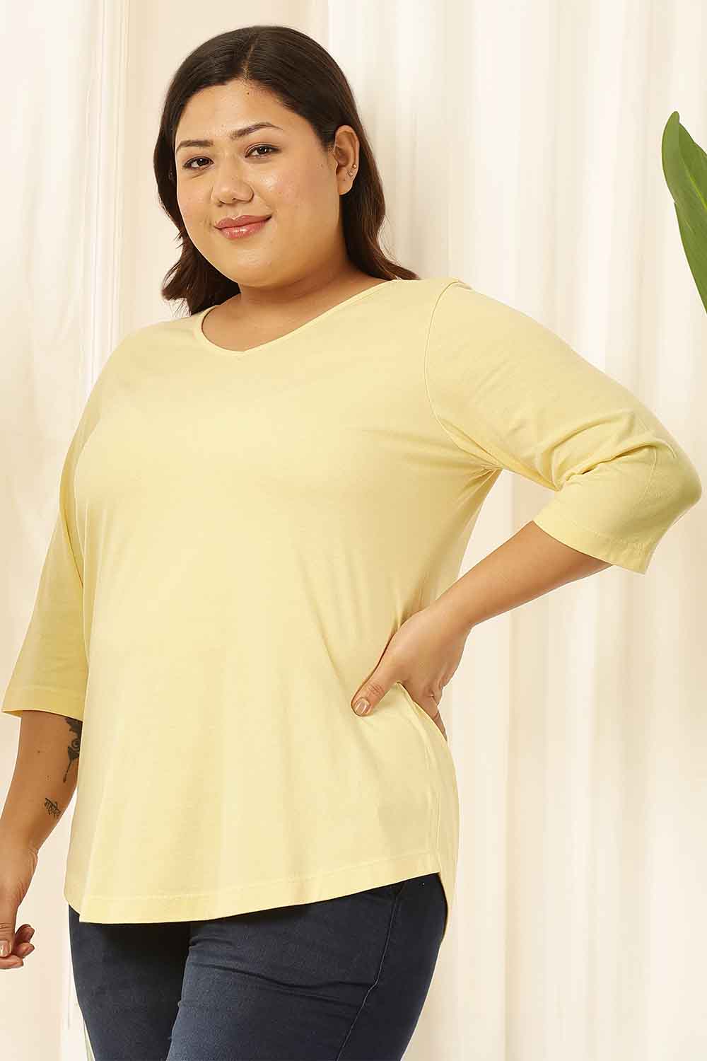 Plus Size Plus Size Yellow Tshirt