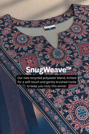 Plus Size Striped Printed SnugWeave™  Kurta