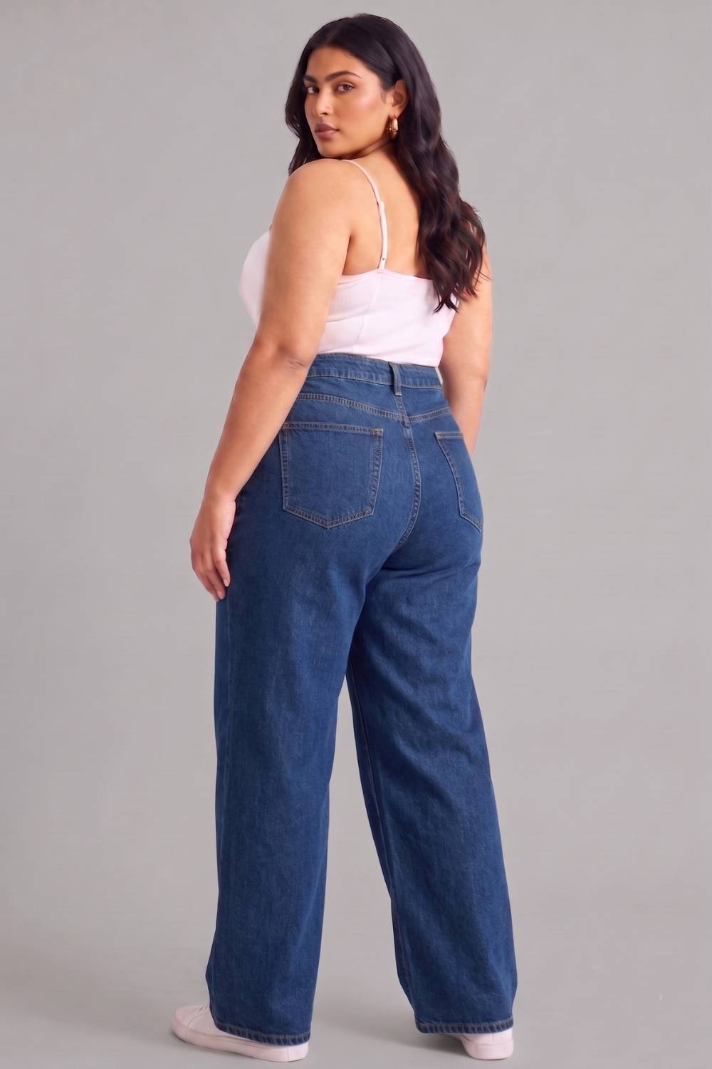 Plus Size Plus Size Wide Leg Absolute Navy Blue Jeans