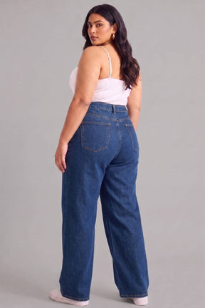 Plus Size Wide Leg Absolute Navy Blue Jeans