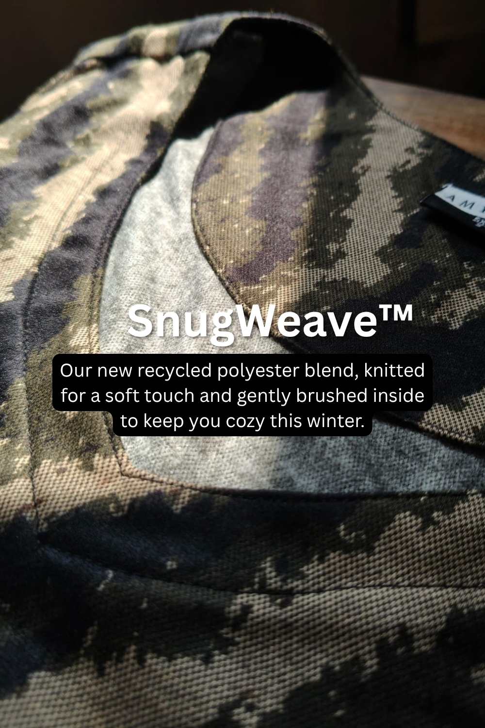 Plus Size Black & Beige Abstract SnugWeave™ Winter Dress