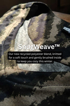 Plus Size Black & Beige Abstract SnugWeave™ Winter Dress