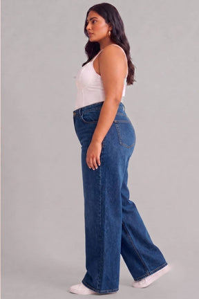 Plus Size Wide Leg Absolute Navy Blue Jeans