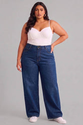 Plus Size Wide Leg Absolute Navy Blue Jeans