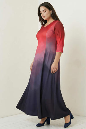 Crimson Midnight Ombre Dress