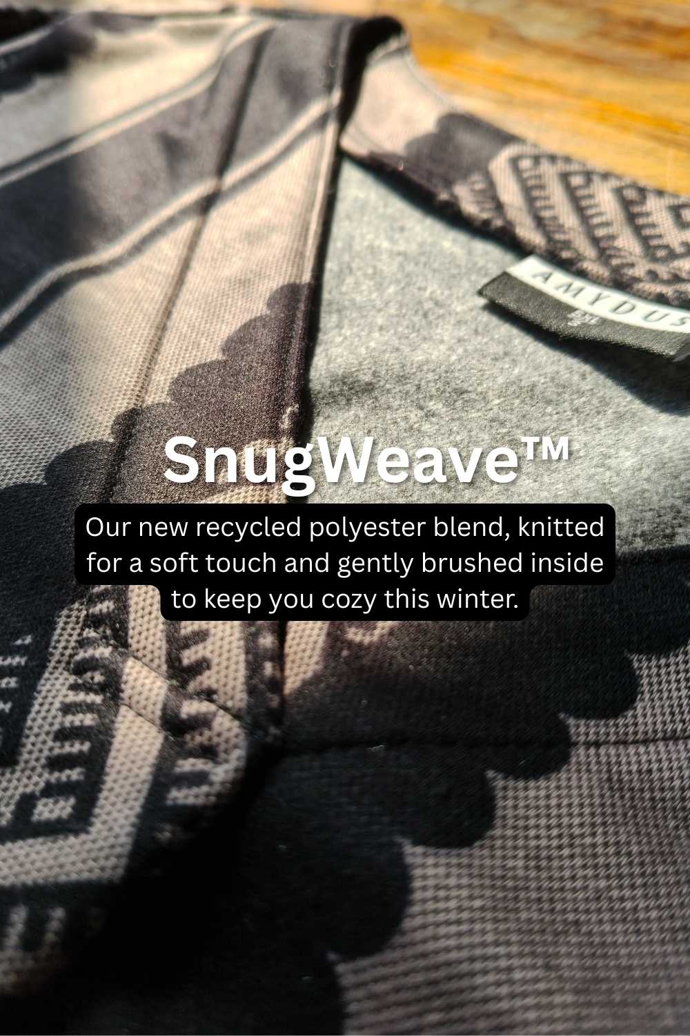 Plus Size Black Beige Stripe SnugWeave™ Winter Top