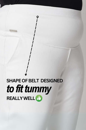 White Tummy Tucker Crop Pants