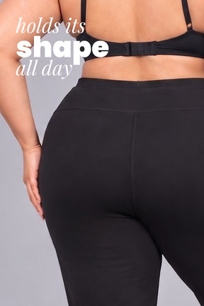 Plus Size Black Tummy Shaper Straight Fit Pants