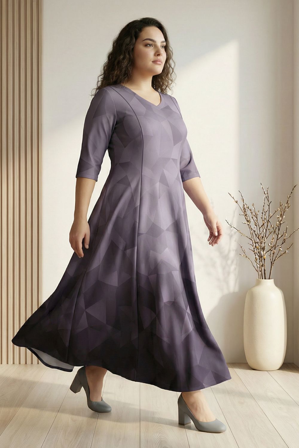 Grey Prism Printed Maxi Dress