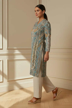 Plus Size Multicolor Ethnic SnugWeave™ Kurta